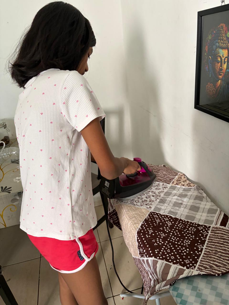 Me ironing clothes
